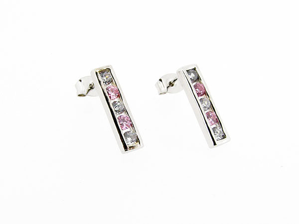 Silberfarbene Strass-Ohrstecker