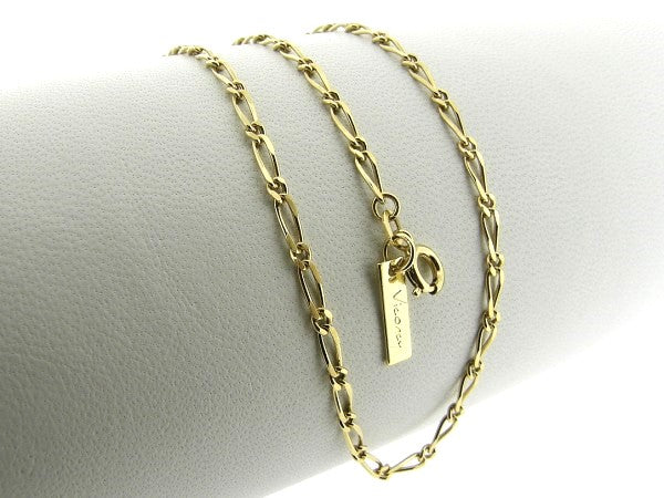 Gold necklace mini figaro necklace with flat cut links