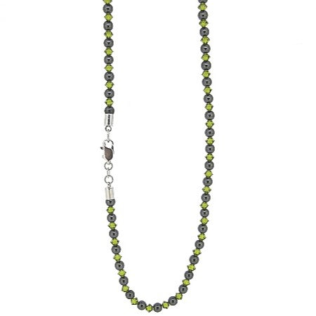 Hämatit-Halskette mit Swarovski-Kristallen