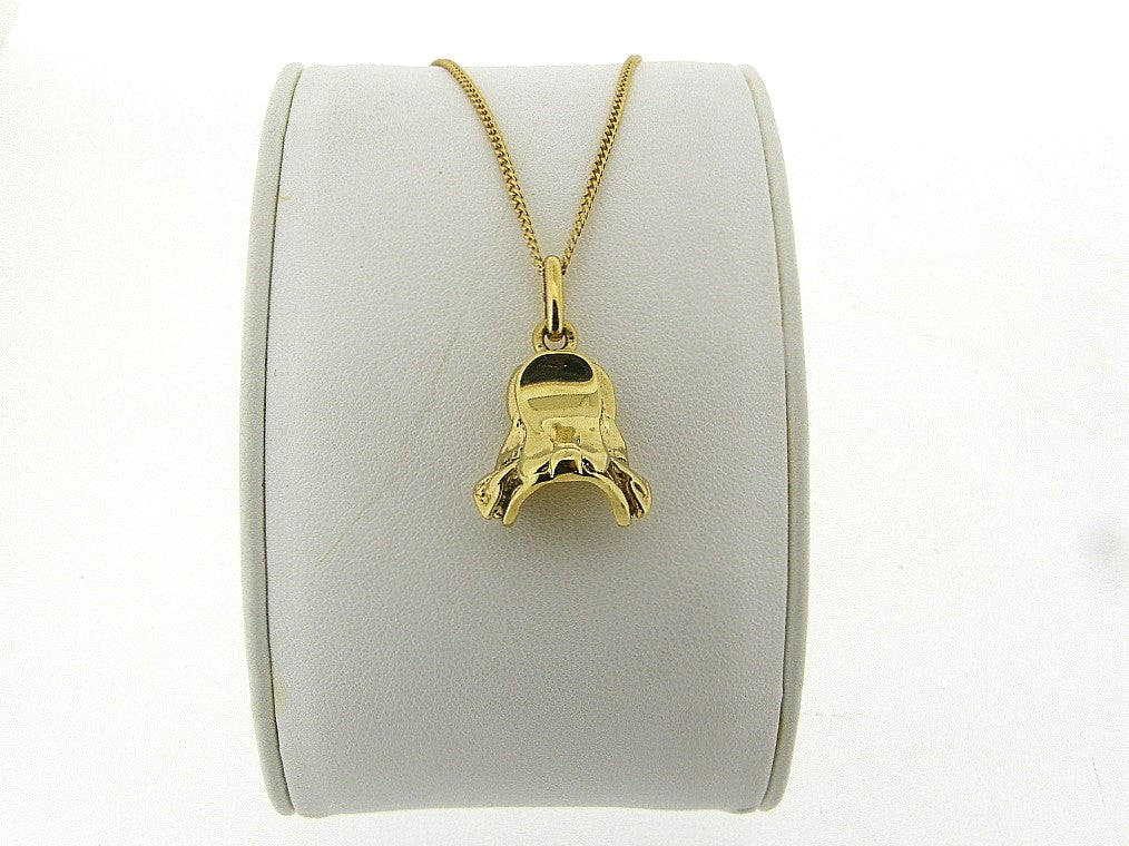 Gouden ketting met paardenzadel hangertje