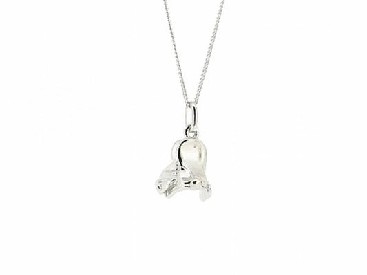 Zilveren dunne gourmet ketting met Jockey zadel hangertje