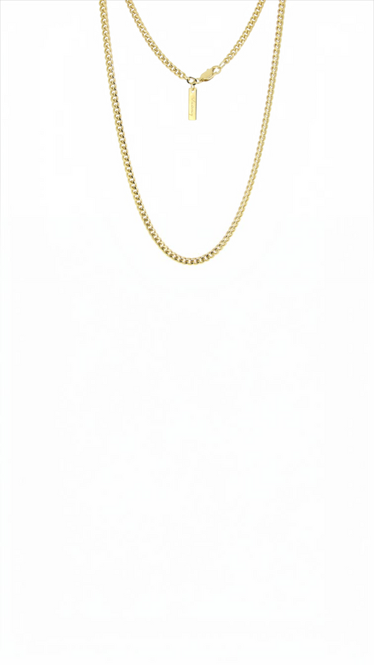 mijnsieradenshop.com gouden diamantgeslepen schakelketting met een breedte van 3,5 mm en karabijnsluiting
