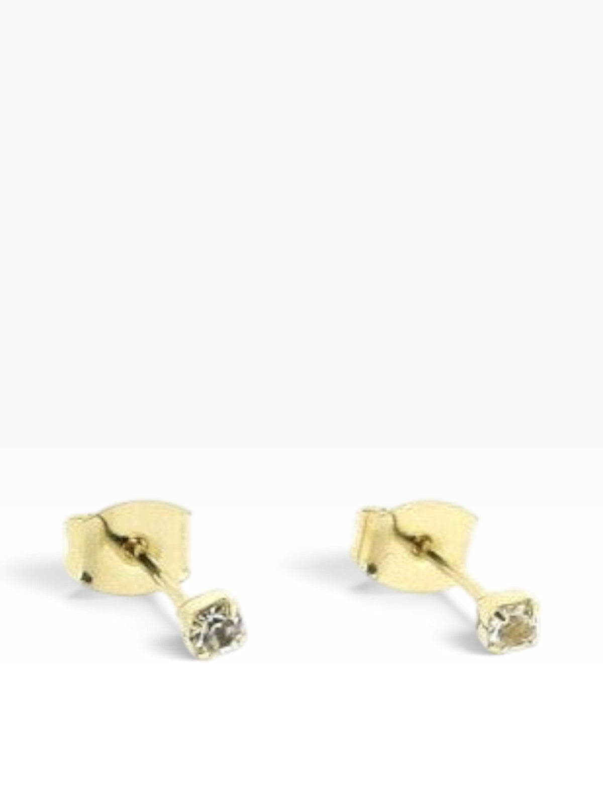 mijnsieradenshop.com goudkleurige mini-oorstekers met sprankelende, transparante strass-kristallen voor een minimalistische look